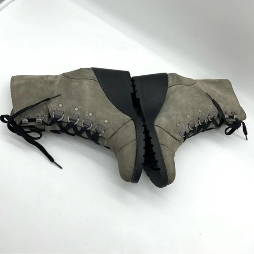 Sorel Women's After Hours Lace Quarry Mid-Calf Leather Boots Women Sz 10 - Picture 5 of 10
